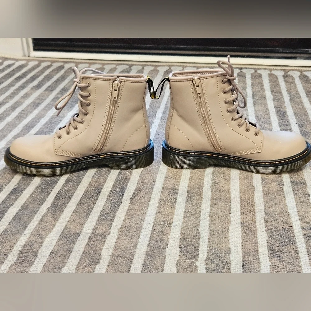 NEW Dr. Martens Airwair Beige Mid Combat Boots - Youth Size 3